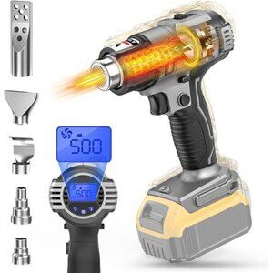 Cordless Heat Gun for Dewalt 20v Battery, LIVOWALNY 350W 122℉-1022℉ Fast Heating